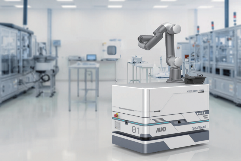 铂莱国际整合AI人工智慧、IoT物聯網與Cloud雲端平台服務，開發模組化AMR 250M自主移動機器人，滿足多元自動化生產需求，在智慧工廠中扮演著串接和搬運的角色